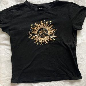 Sun and Moon Graphic Tee Shein Stars Sparkle Celestial Astrology Sparkle